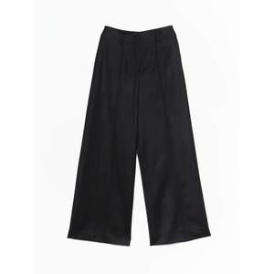 NEW GRACE LING women's tailored wide leg logo tag trouser in black